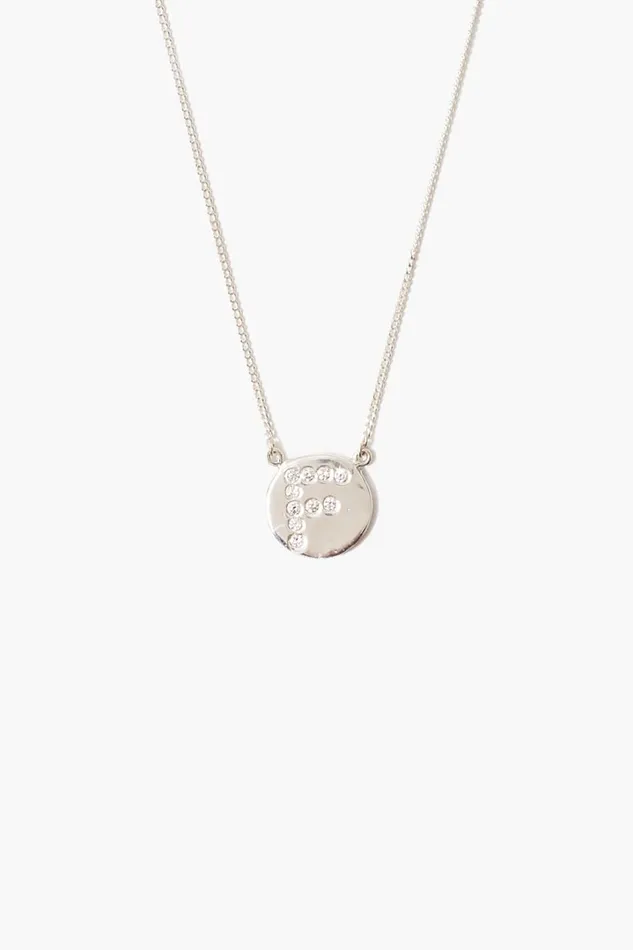 Chan Luu Necklaces Women Diamond Initial Coin Necklace Silver