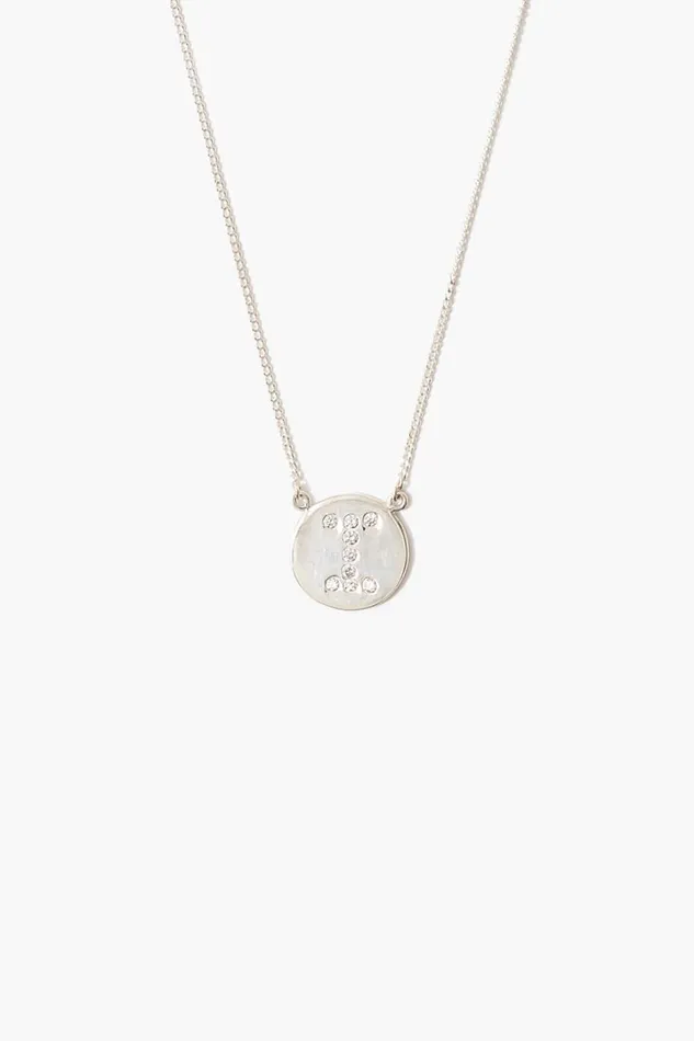 Chan Luu Necklaces Women Diamond Initial Coin Necklace Silver
