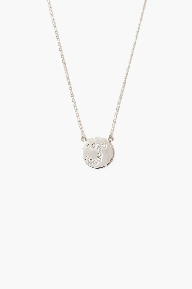 Chan Luu Necklaces Women Diamond Initial Coin Necklace Silver