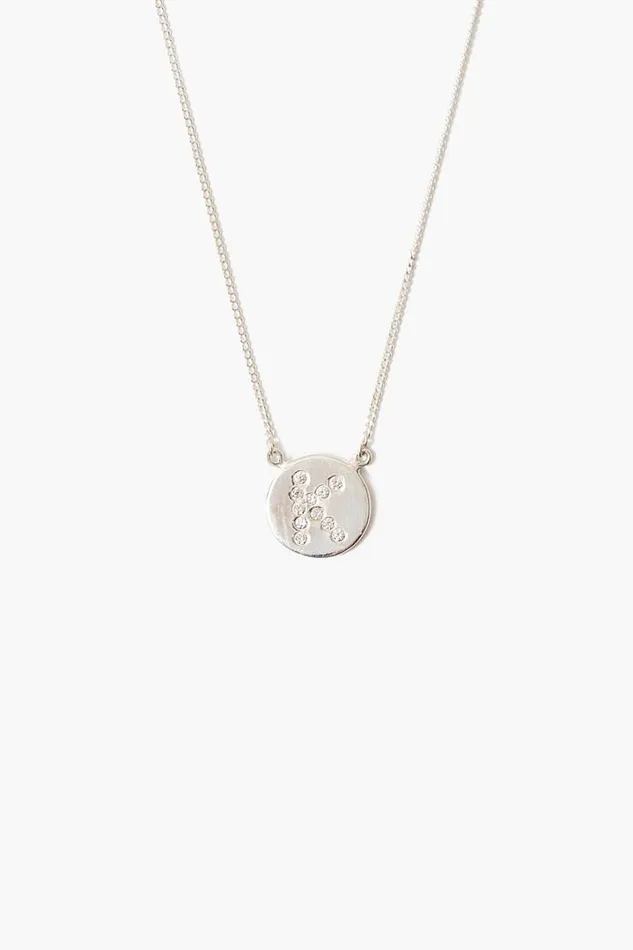 Chan Luu Necklaces Women Diamond Initial Coin Necklace Silver