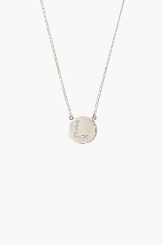 Chan Luu Necklaces Women Diamond Initial Coin Necklace Silver