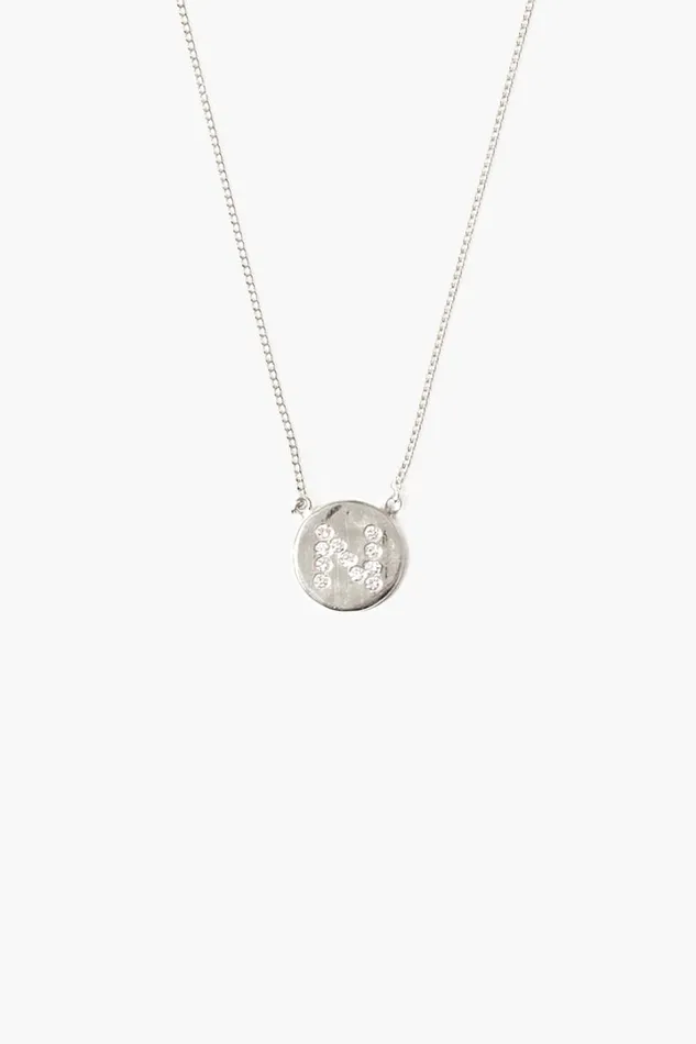 Chan Luu Necklaces Women Diamond Initial Coin Necklace Silver