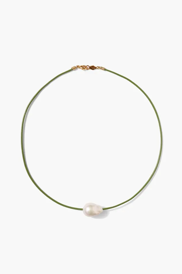 Chan Luu Necklaces Women Isla Pearl Necklace Green