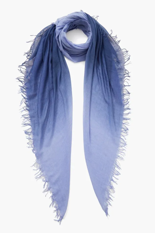 Chan Luu Scarves Women Cashmere And Silk Scarf Estate Blue Dip Dyed