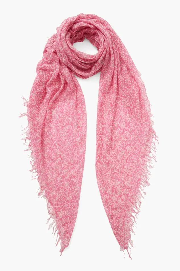 Chan Luu Scarves Women Cashmere And Silk Scarf Pink Hibiscus Floral