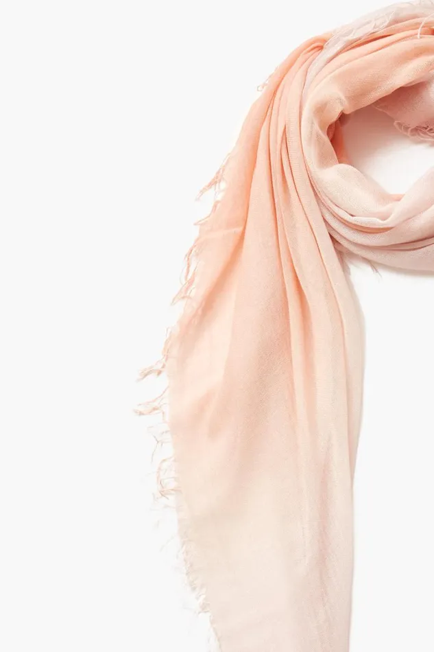 Chan Luu Scarves Women Cashmere And Silk Scarf Tropical Peach Dip Dyed