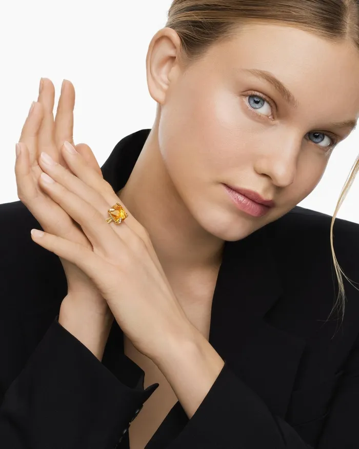 Chatelaine Ring In 18K Yellow Gold With Diamonds 14mm Women David Yurman Statement Chatelaine Ring In 18K Yellow Gold With Diamonds 14mm Women David Yurman Statement