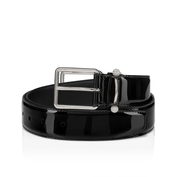 Christian Louboutin Belts Men Chambeliss Belt 8211 Patent Leather And Night Strass 8211 Black Christian Louboutin Belts Men Chambeliss Belt 8211 Patent Leather And Night Strass 8211 Black