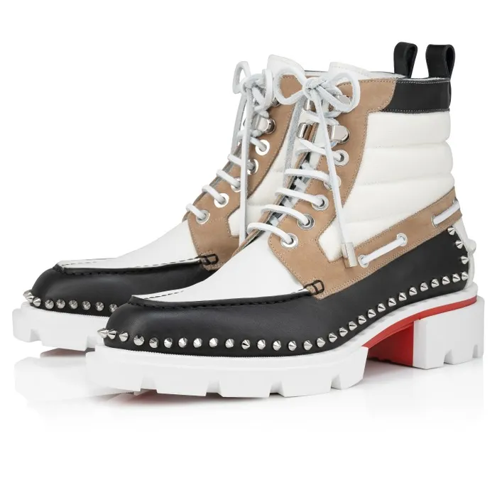 Christian Louboutin Boots Men Our Steckel Boot Boots 8211 Olona Canva And Nubuck Calf Leather 8211 Black