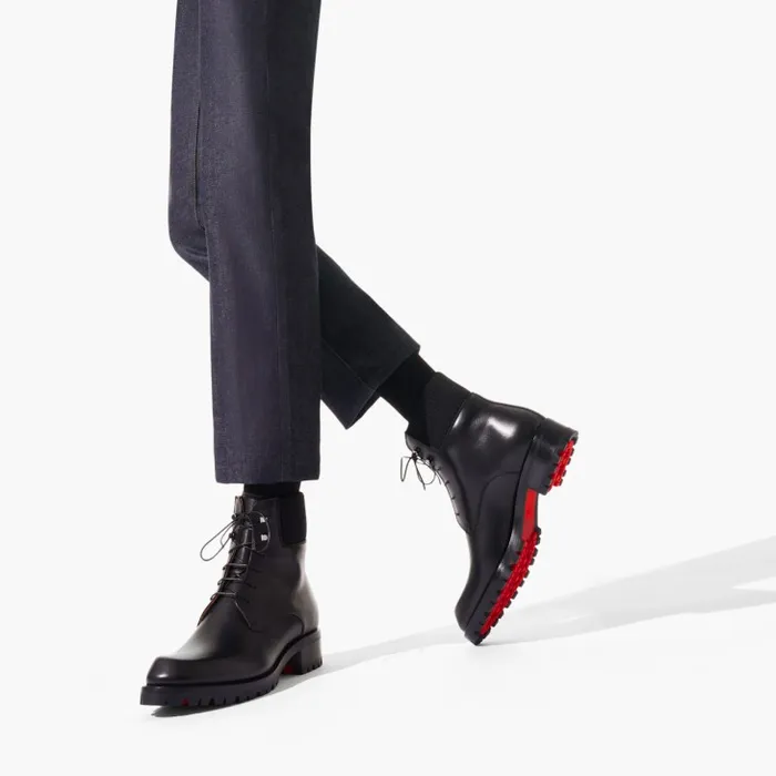 Christian Louboutin Boots Men Trapman Boots 8211 Calf Leather 8211 Black