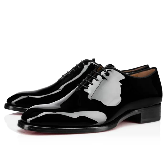 Christian Louboutin Buckles and Laceups Men Corteo Laceup Shoes 8211 Patent Calf 8211 Black Christian Louboutin Buckles and Laceups Men Corteo Laceup Shoes 8211 Patent Calf 8211 Black