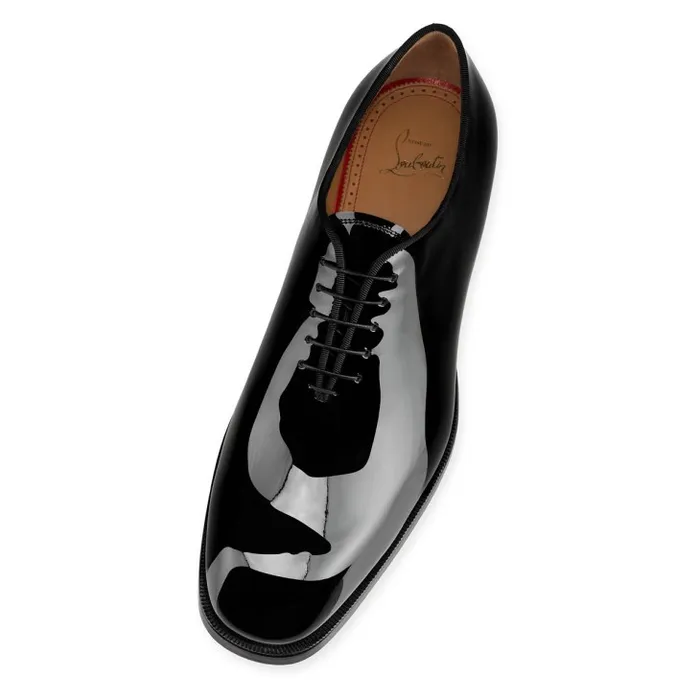 Christian Louboutin Buckles and Laceups Men Corteo Laceup Shoes 8211 Patent Calf 8211 Black