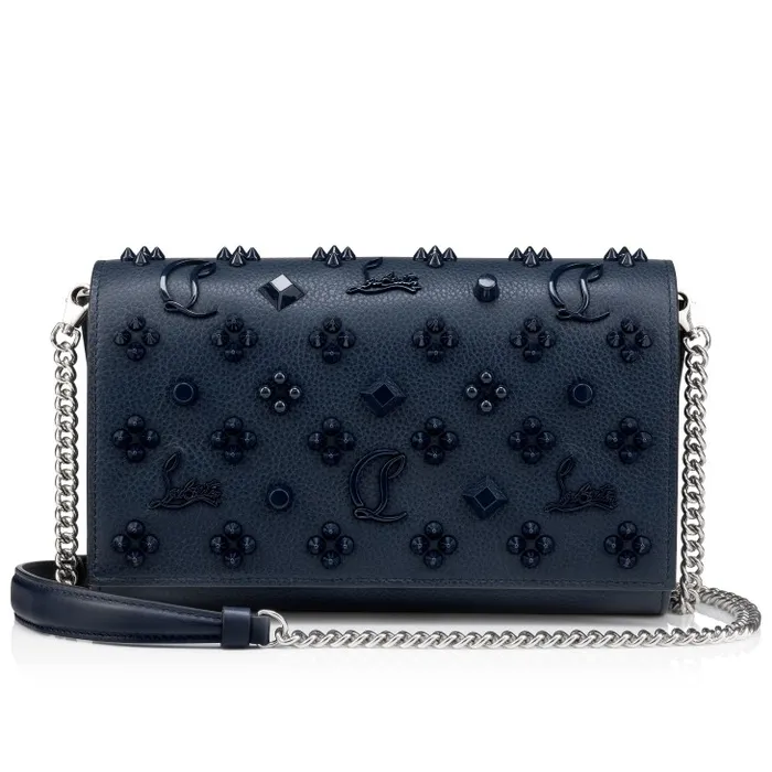 Christian Louboutin Crossbody Bags Women Paloma Clutch 8211 Calf Leather And Spikes Loubinthesky 8211 Navy