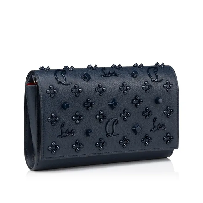 Christian Louboutin Crossbody Bags Women Paloma Clutch 8211 Calf Leather And Spikes Loubinthesky 8211 Navy