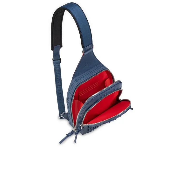 Christian Louboutin Crossbody Bags MenWomen Loubifunk Backpack 8211 Grained Calf Leather 8211 Denim