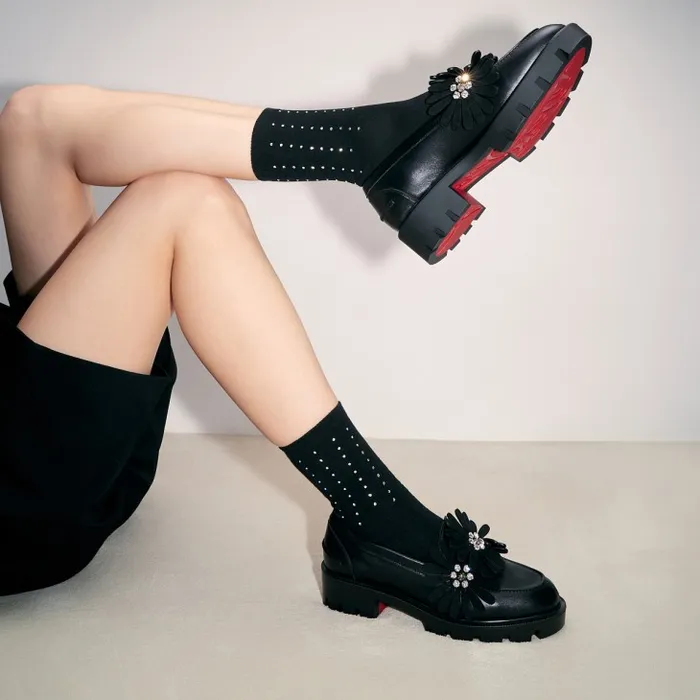 Christian Louboutin Flats and Loafers Women Flora Moc Loafers 8211 Nappa Leather And Suede 8211 Black Christian Louboutin Flats and Loafers Women Flora Moc Loafers 8211 Nappa Leather And Suede 8211 Black