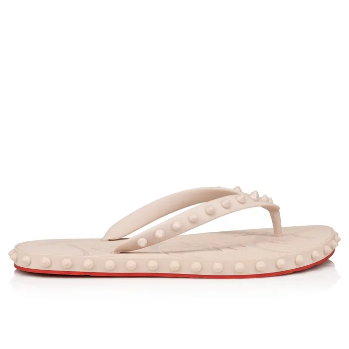 Christian Louboutin Flats and Loafers Women Super Loubi Flip Flipflops 8211 Rubber 8211 Leche
