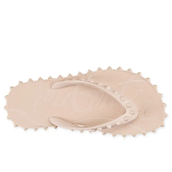 Christian Louboutin Flats and Loafers Women Super Loubi Flip Flipflops 8211 Rubber 8211 Leche