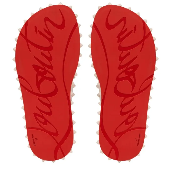 Christian Louboutin Flats and Loafers Women Super Loubi Flip Flipflops 8211 Rubber 8211 Leche