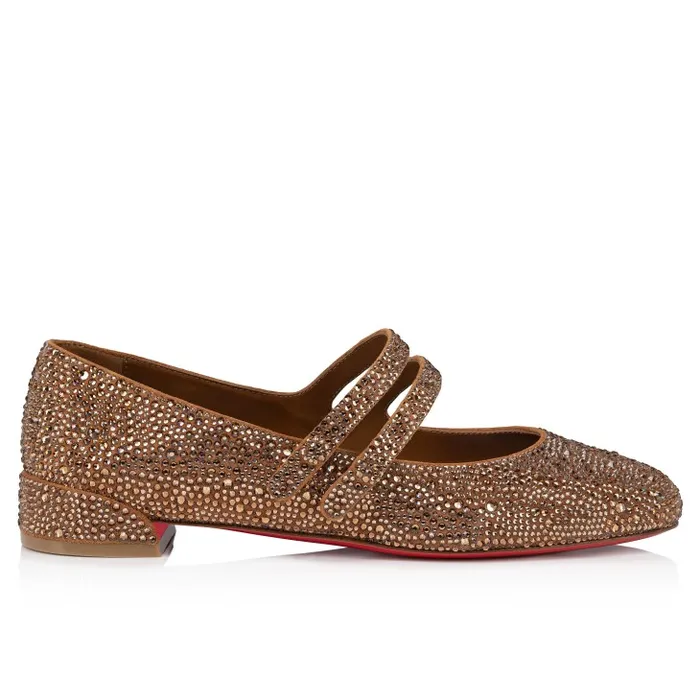 Christian Louboutin Flats and Loafers Women Sweet Jane Strass Ballerinas 8211 Veau Velours And Strass 8211 Nude 5