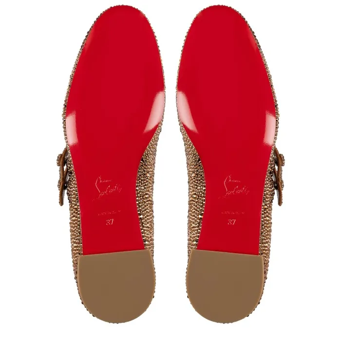 Christian Louboutin Flats and Loafers Women Sweet Jane Strass Ballerinas 8211 Veau Velours And Strass 8211 Nude 5