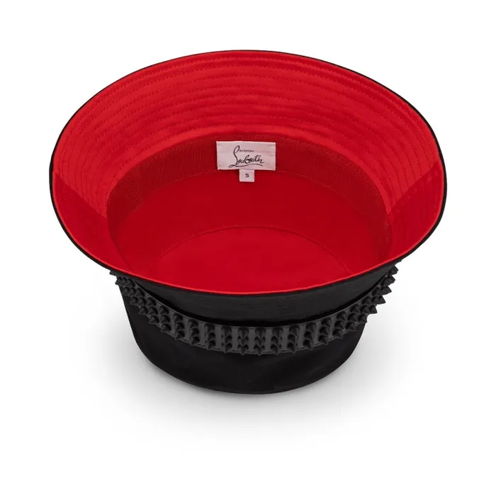 Christian Louboutin Hats WomenMen Bobino Spikes Bucket Hat 8211 Canva And Spikes 8211 Black