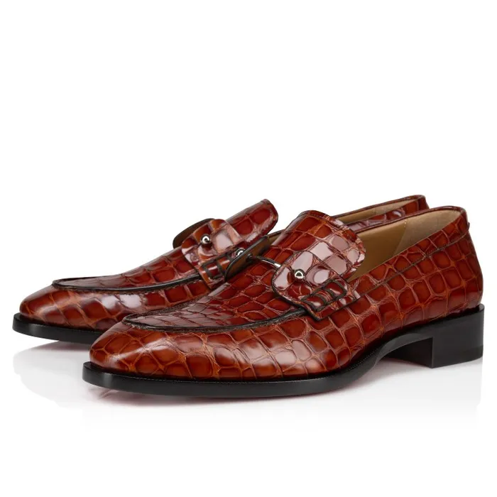Christian Louboutin Loafers and Moccasins Men Chambelimoc Loafers 8211 Alligator Embossed Calf Leather 8211 Acajou Christian Louboutin Loafers and Moccasins Men Chambelimoc Loafers 8211 Alligator Embossed Calf Leather 8211 Acajou