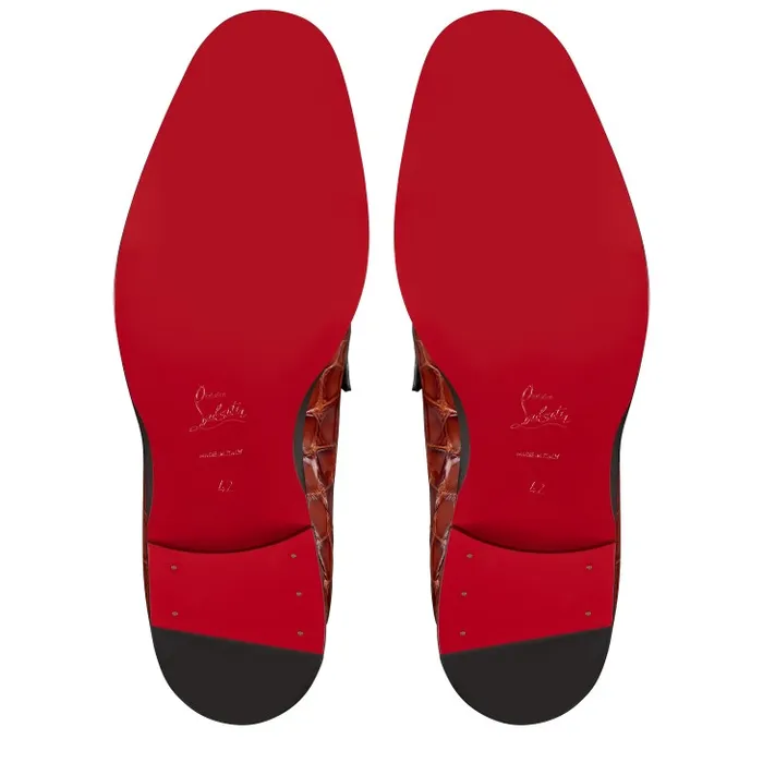 Christian Louboutin Loafers and Moccasins Men Chambelimoc Loafers 8211 Alligator Embossed Calf Leather 8211 Acajou