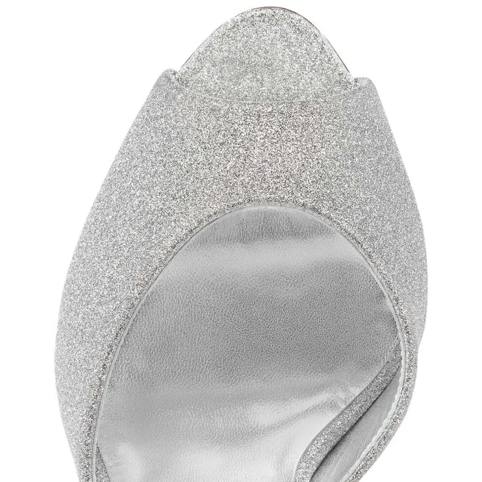 Christian Louboutin Mules Women Me Dolly 100 Mm Mules 8211 Glittered Calf Leather 8211 Silver