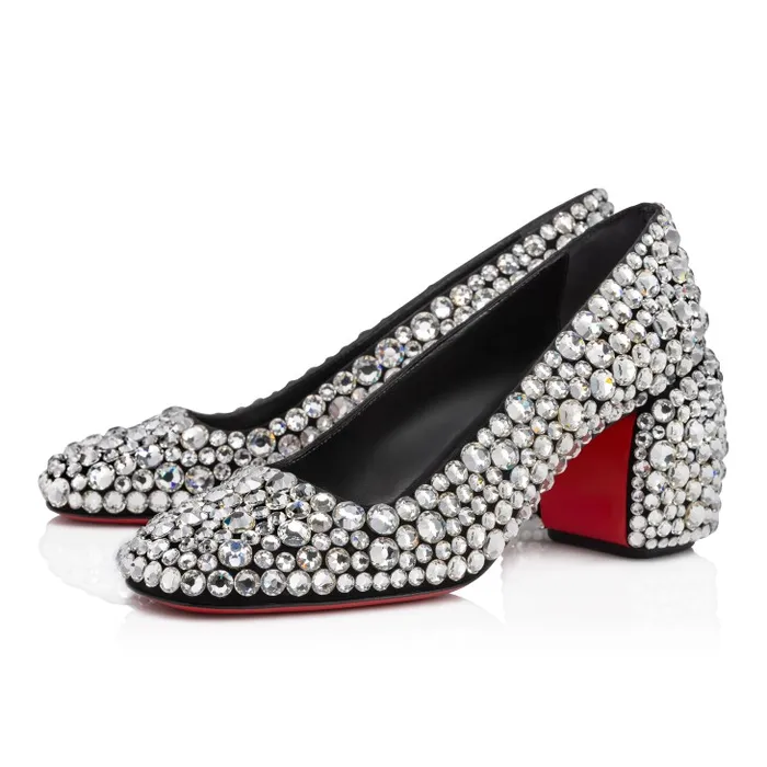 Christian Louboutin Pumps Women Minny Maxi Strass 70 Mm Pumps 8211 Suede And Strass 8211 Silver Christian Louboutin Pumps Women Minny Maxi Strass 70 Mm Pumps 8211 Suede And Strass 8211 Silver