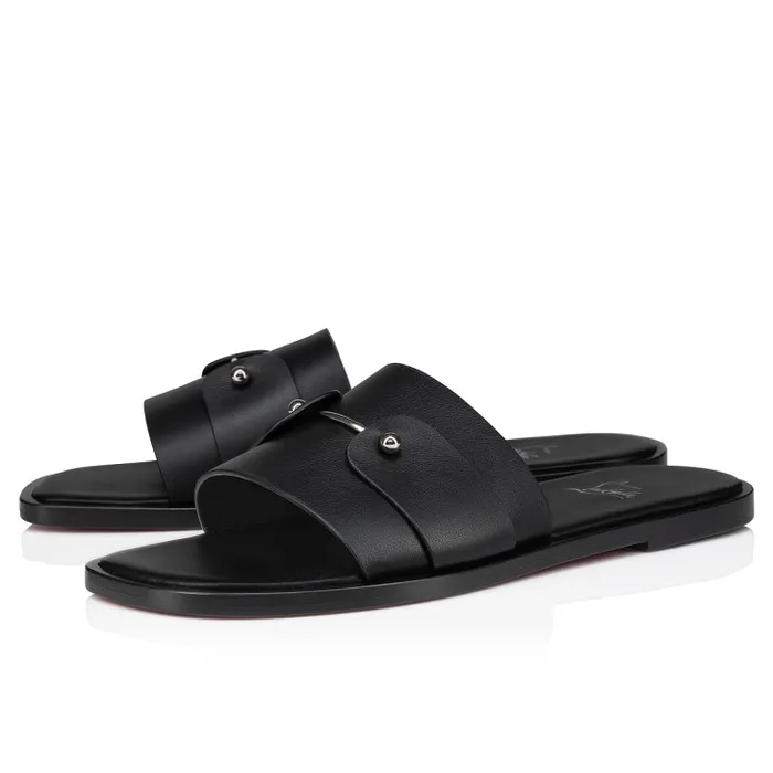 Christian Louboutin Sandals and Espadrilles Men Chambelimule Mules 8211 Calf Leather 8211 Black Christian Louboutin Sandals and Espadrilles Men Chambelimule Mules 8211 Calf Leather 8211 Black