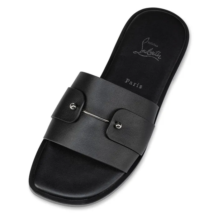 Christian Louboutin Sandals and Espadrilles Men Chambelimule Mules 8211 Calf Leather 8211 Black