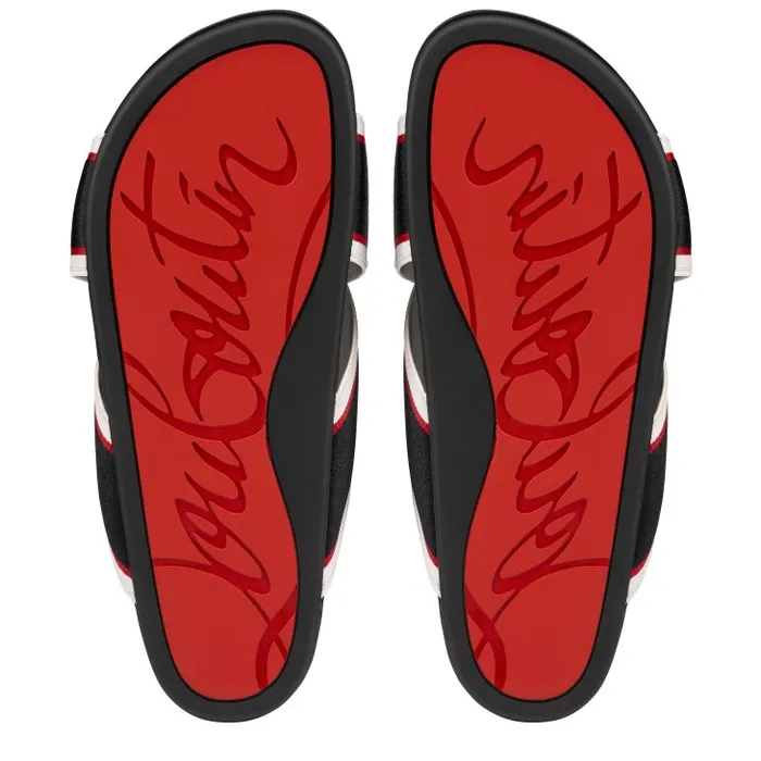 Christian Louboutin Sandals and Espadrilles Men Hot Cross Bizz Mules 8211 Ribbon And Nappa Leather 8211 Black