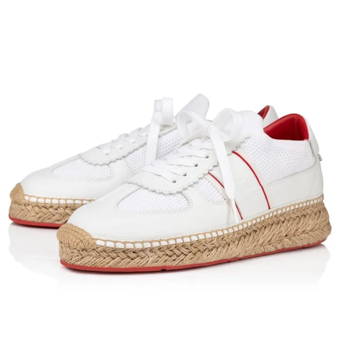 Christian Louboutin Sandals and Espadrilles Men Provencal Sneakers 8211 Calf Leather And Mesh 8211 White Christian Louboutin Sandals and Espadrilles Men Provencal Sneakers 8211 Calf Leather And Mesh 8211 White