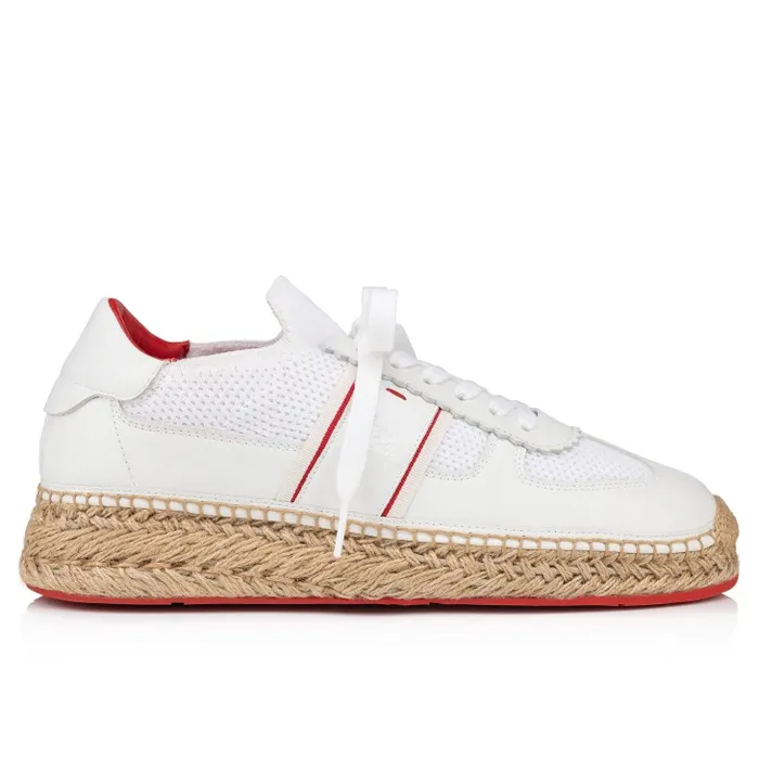 Christian Louboutin Sandals and Espadrilles Men Provencal Sneakers 8211 Calf Leather And Mesh 8211 White