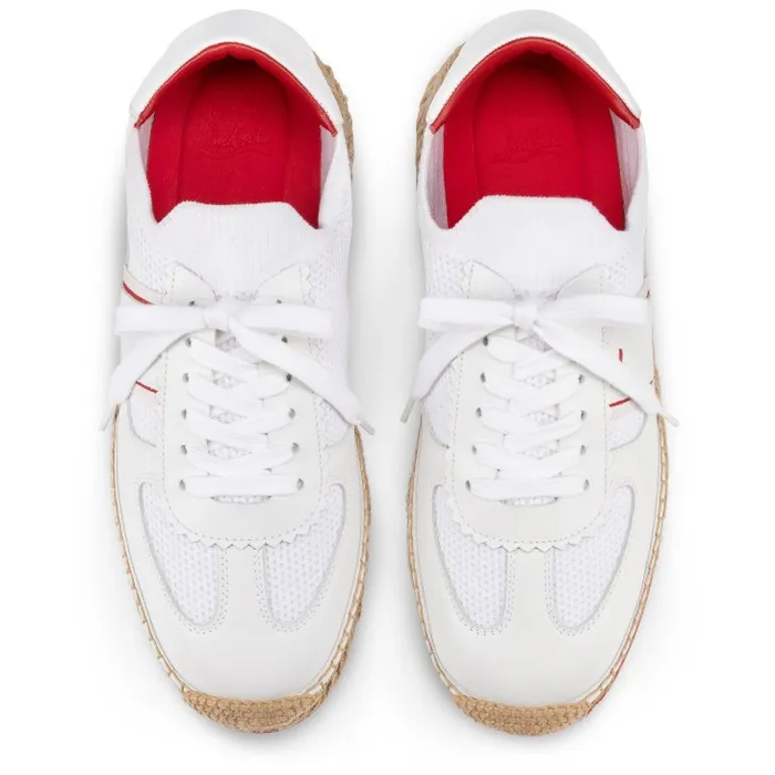 Christian Louboutin Sandals and Espadrilles Men Provencal Sneakers 8211 Calf Leather And Mesh 8211 White