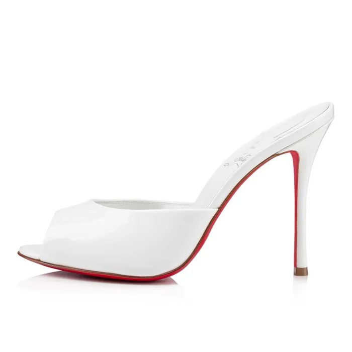 Christian Louboutin Sandals and Slides Women Me Dolly 100 Mm Mules 8211 Patent Calf 8211 Bianco
