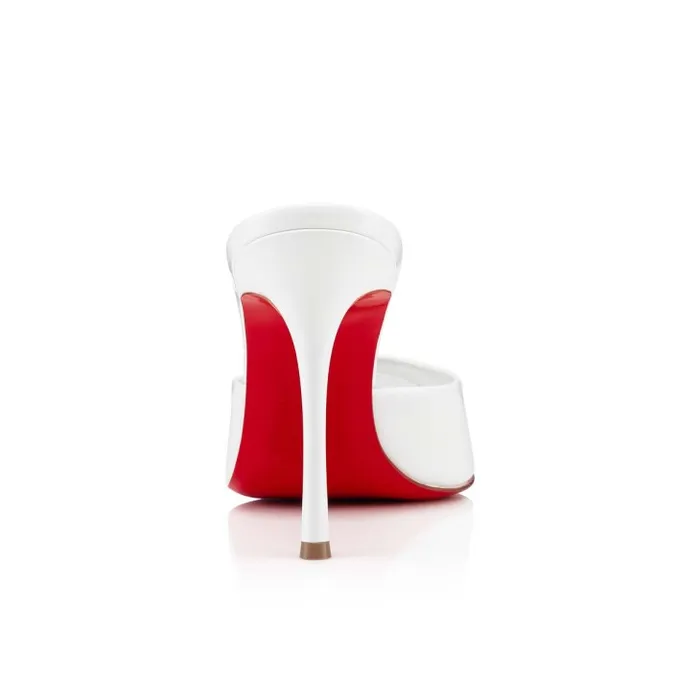 Christian Louboutin Sandals and Slides Women Me Dolly 100 Mm Mules 8211 Patent Calf 8211 Bianco