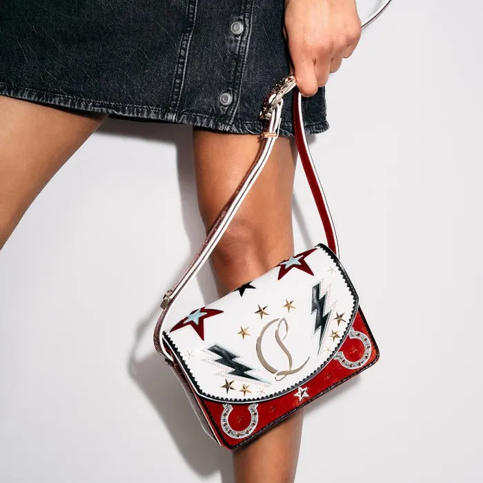 Christian Louboutin Shoulder Bags Women Loubi54 Giddy Crossbody Bag 8211 Abrasivato Calf Leather 8211 White Christian Louboutin Shoulder Bags Women Loubi54 Giddy Crossbody Bag 8211 Abrasivato Calf Leather 8211 White