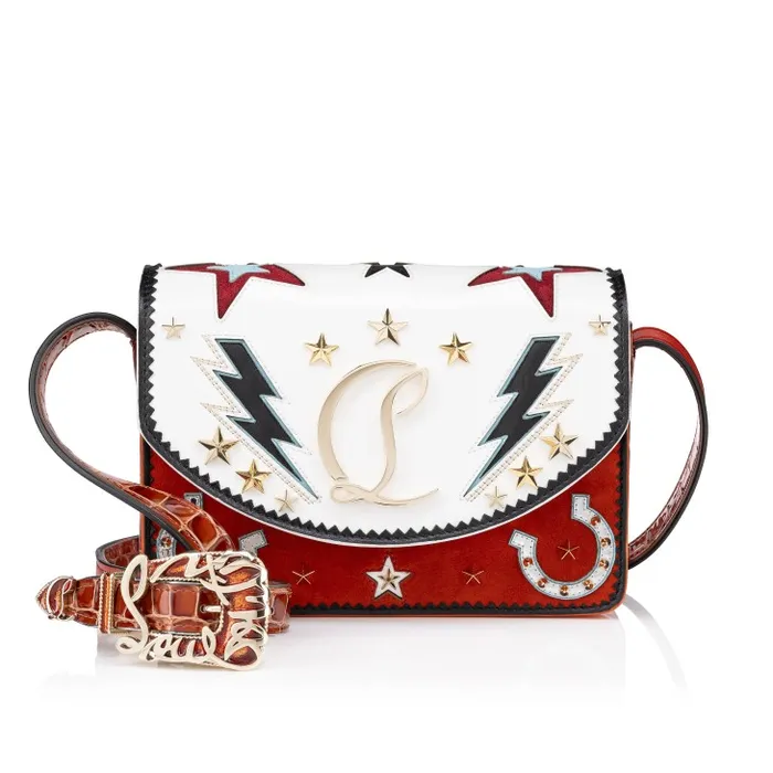Christian Louboutin Shoulder Bags Women Loubi54 Giddy Crossbody Bag 8211 Abrasivato Calf Leather 8211 White