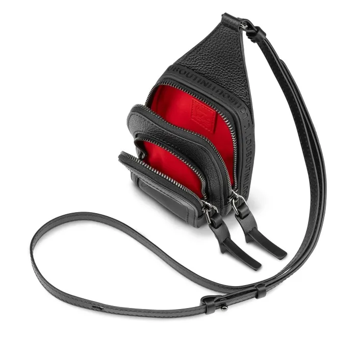 Christian Louboutin Shoulder Bags WomenMen Loubifunk Mini Crossbody Bag 8211 Smooth Calf Leather And Grained Calf Leather 8211 Black