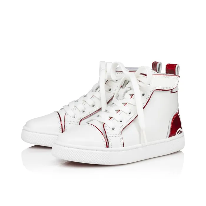 Christian Louboutin Sneakers Kids Funnytopi Hightop Sneakers 8211 Calf Leather And Patent Calf Leather Psychic 8211 Bianco Christian Louboutin Sneakers Kids Funnytopi Hightop Sneakers 8211 Calf Leather And Patent Calf Leather Psychic 8211 Bianco