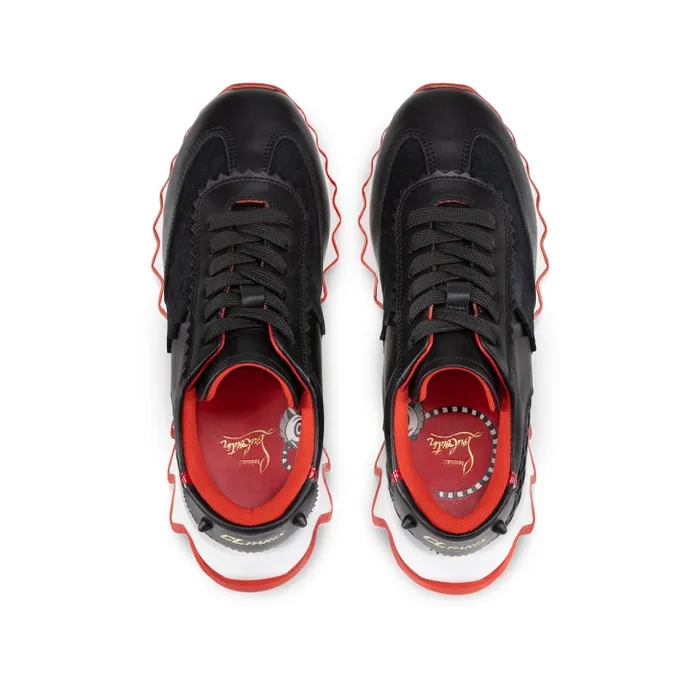 Christian Louboutin Sneakers Kids Mini Shark Sneakers 8211 Calf Leather Suede And Patent Calf Leather 8211 Black