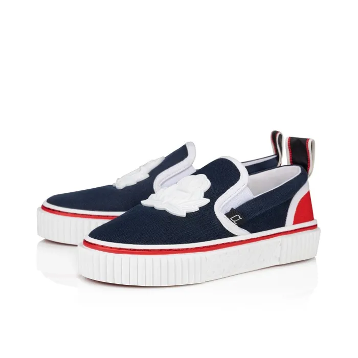 Christian Louboutin Sneakers Kids Pedrito Boat Crest Slipon Sneakers 8211 Olona Canva 8211 Navy Christian Louboutin Sneakers Kids Pedrito Boat Crest Slipon Sneakers 8211 Olona Canva 8211 Navy