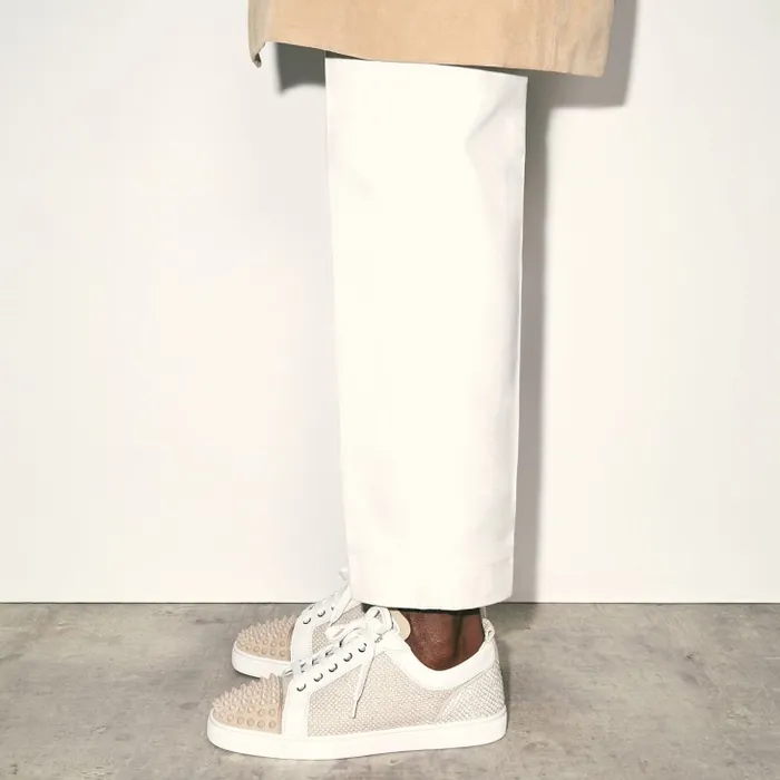 Christian Louboutin Sneakers Men Louis Junior Spikes Orlato Sneakers 8211 Veau Velours And Damier Canva 8211 Natural Christian Louboutin Sneakers Men Louis Junior Spikes Orlato Sneakers 8211 Veau Velours And Damier Canva 8211 Natural