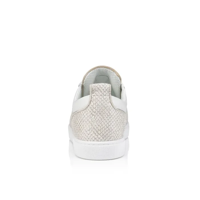 Christian Louboutin Sneakers Men Louis Junior Spikes Orlato Sneakers 8211 Veau Velours And Damier Canva 8211 Natural