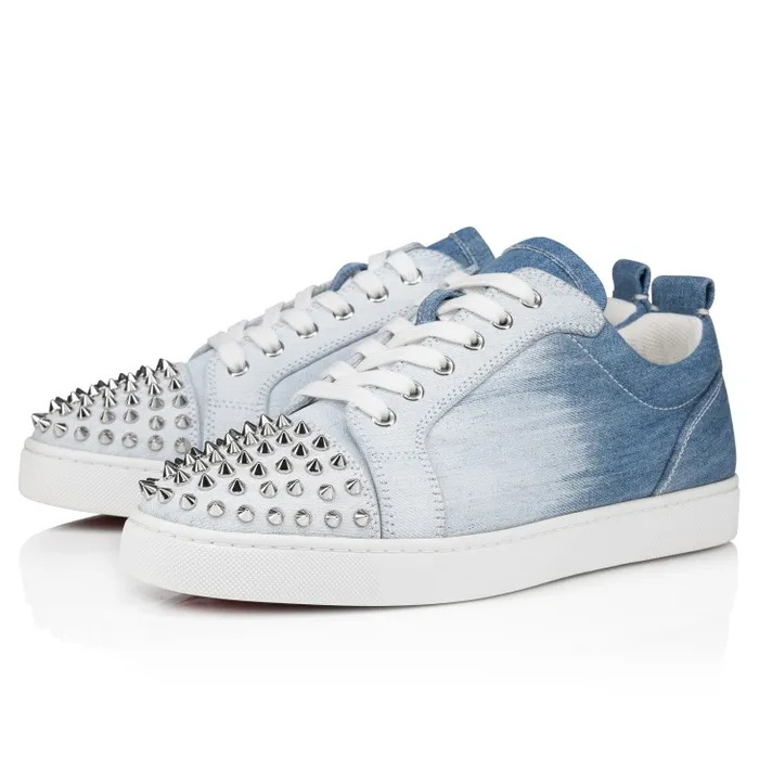 Christian Louboutin Sneakers Men Louis Junior Spikes Sneakers 8211 Denim Brushed Effect And Spikes 8211 Denim Christian Louboutin Sneakers Men Louis Junior Spikes Sneakers 8211 Denim Brushed Effect And Spikes 8211 Denim