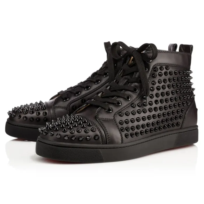 Christian Louboutin Sneakers Men Louis Spikes Sneakers 8211 Calf Leather And Spikes 8211 Black