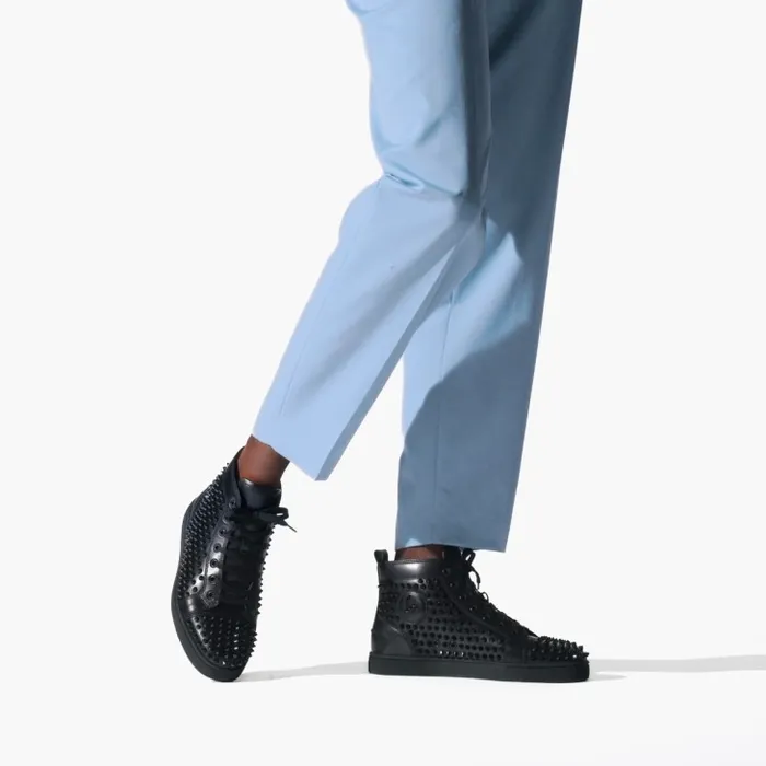 Christian Louboutin Sneakers Men Louis Spikes Sneakers 8211 Calf Leather And Spikes 8211 Black