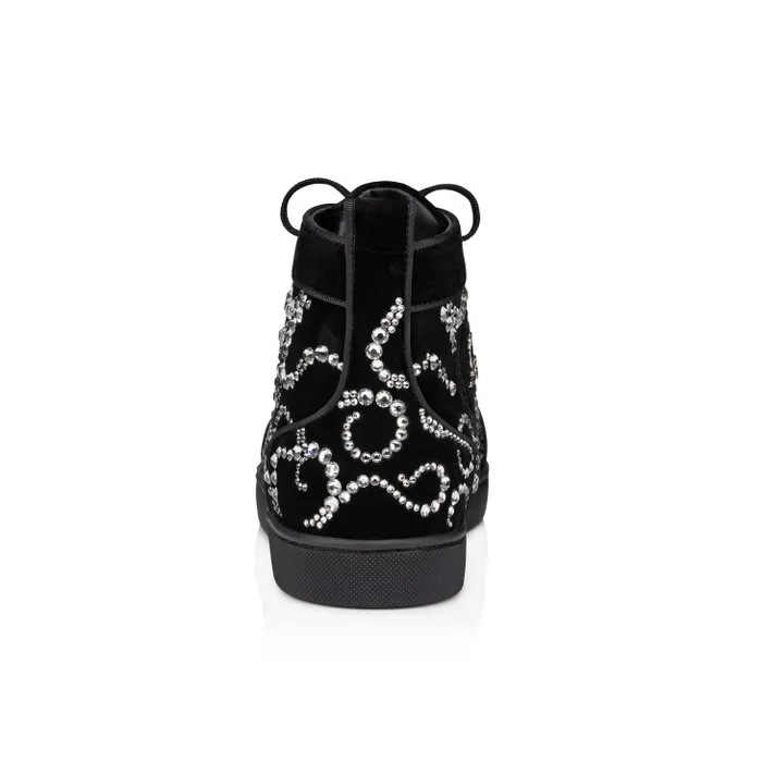 Christian Louboutin Sneakers Men Octolouis Strass Hightop Sneakers 8211 Velvet And Strass 8211 Black